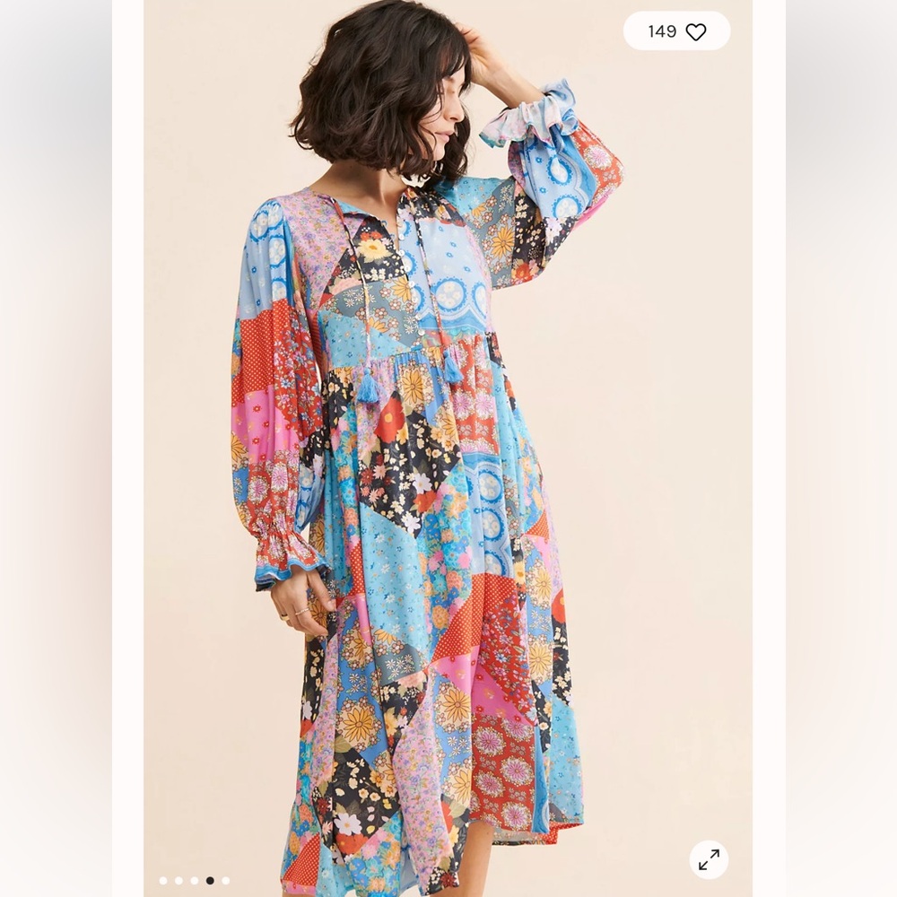 Free People X Spell & The Gypsy Cha Cha Boho Midi Dress - Picture 3 of 4